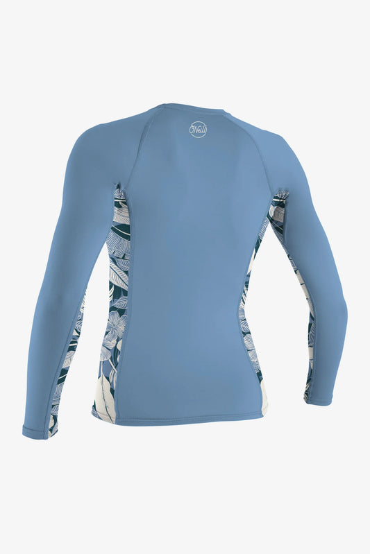 O'Neill Womens Side Print LS Rash Guard Denim