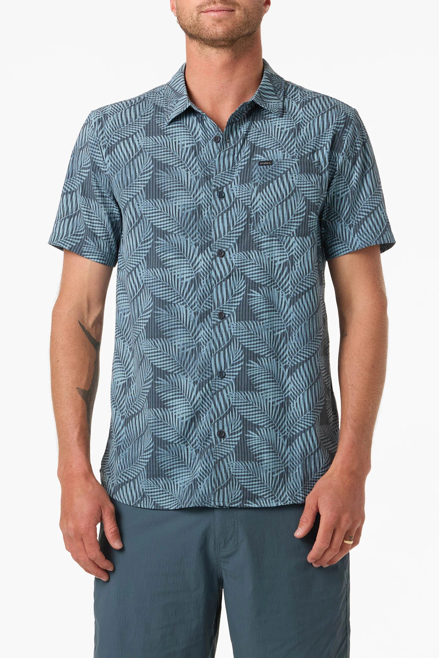 TRVLR Perforated Printed Standard Fit Shirt
